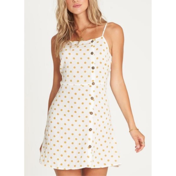 NWT Billabong Fine Nights Polka Dot Mini Dress XS - Picture 2 of 8